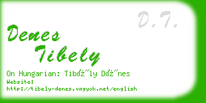 denes tibely business card